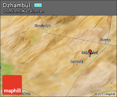 Satellite 3D Map of Dzhambul