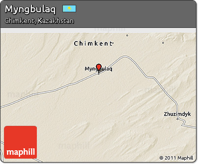 Shaded Relief 3D Map of Myngbulaq