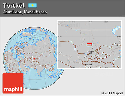 Gray Location Map of Törtköl