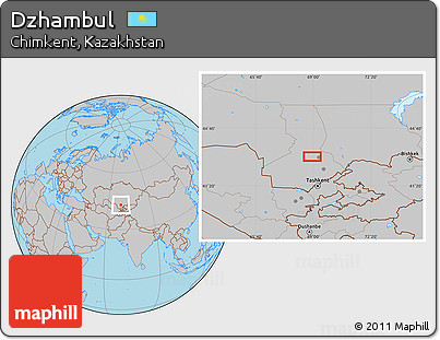 Gray Location Map of Dzhambul