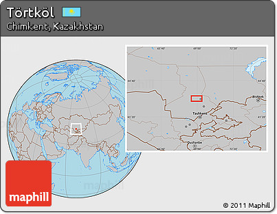 Gray Location Map of Törtköl