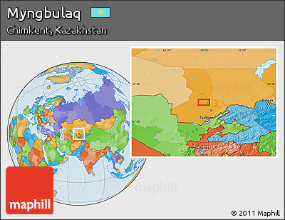 Political Location Map of Myngbulaq