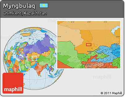 Political Location Map of Myngbulaq