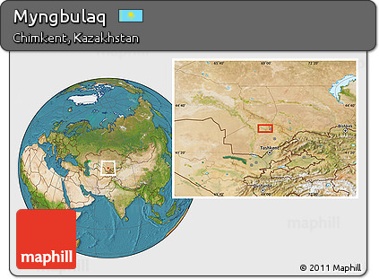 Satellite Location Map of Myngbulaq