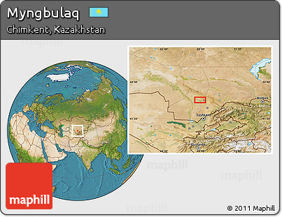 Satellite Location Map of Myngbulaq