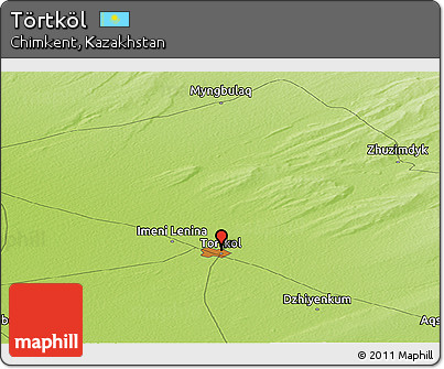 Physical Panoramic Map of Törtköl