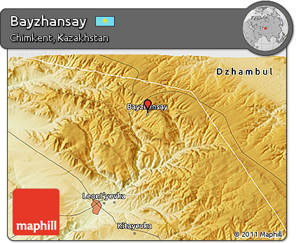 Physical 3D Map of Bayzhansay