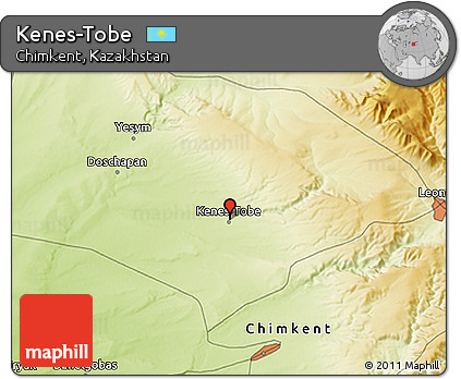 Physical 3D Map of Kenes-Tobe