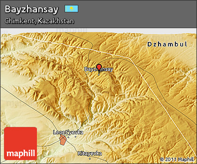 Physical 3D Map of Bayzhansay