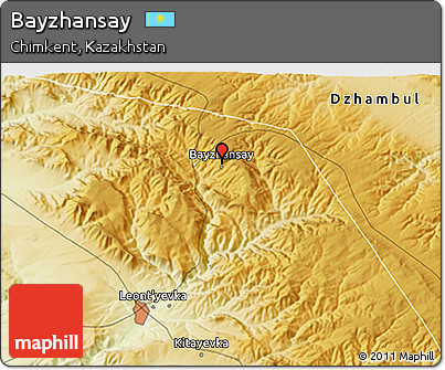 Physical 3D Map of Bayzhansay