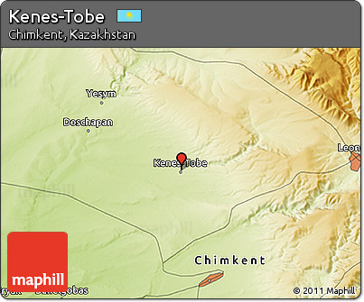 Physical 3D Map of Kenes-Tobe