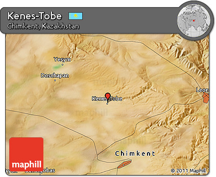Satellite 3D Map of Kenes-Tobe