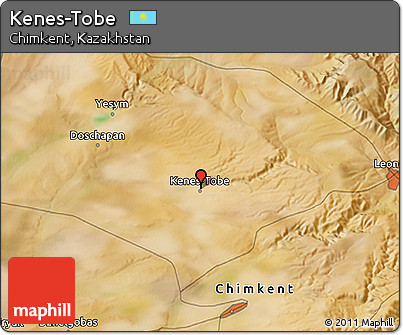 Satellite 3D Map of Kenes-Tobe
