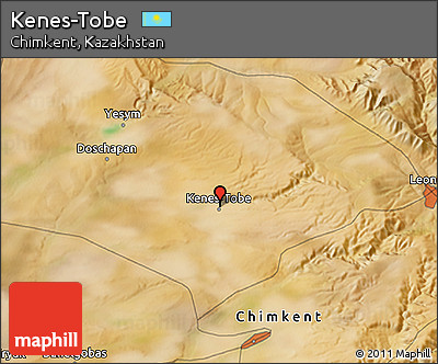 Satellite 3D Map of Kenes-Tobe