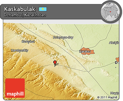 Physical 3D Map of Kaskabulak