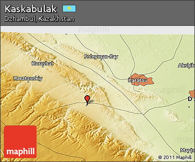 Physical 3D Map of Kaskabulak