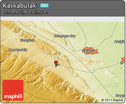 Physical 3D Map of Kaskabulak