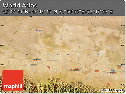 Satellite Map of the Area around 43° 1' 43" N, 72° 19' 29" E