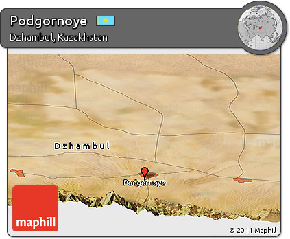 Satellite Panoramic Map of Podgornoye