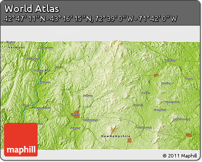 Physical 3D Map of the Area around 43°&nbsp;1'&nbsp;43"&nbsp;N,&nbsp;72°&nbsp;10'&nbsp;30"&nbsp;W