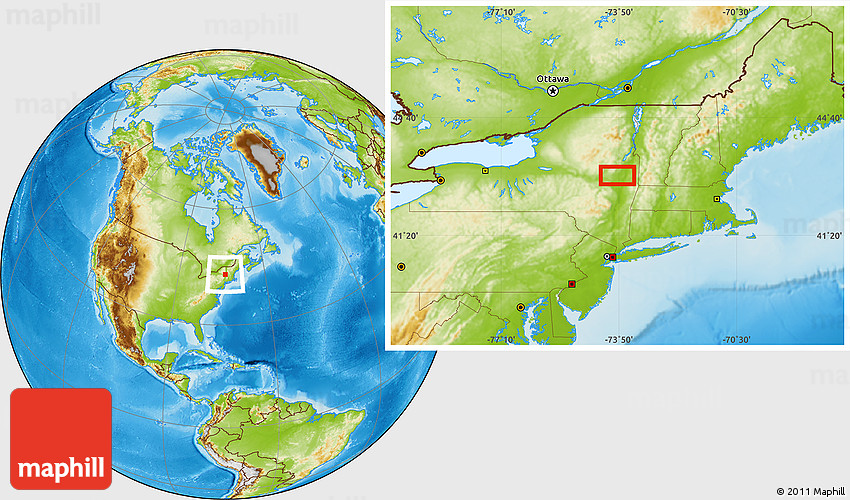 Physical Location Map of Fort Miller