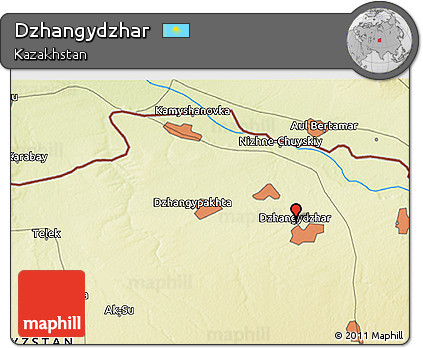 Physical 3D Map of Dzhangydzhar