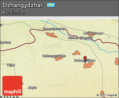 Physical 3D Map of Dzhangydzhar