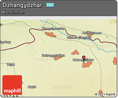 Physical 3D Map of Dzhangydzhar