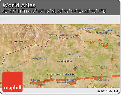 Satellite 3D Map of the Area around 43° 1' 43" N, 74° 1' 30" E