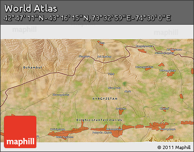Satellite 3D Map of the Area around 43° 1' 43" N, 74° 1' 30" E