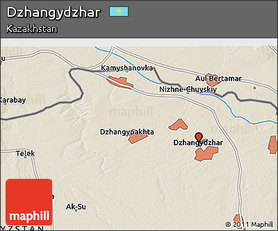 Shaded Relief 3D Map of Dzhangydzhar
