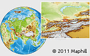 Physical Location Map of Kyzylsay