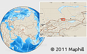 Shaded Relief Location Map of Shor-Tyube