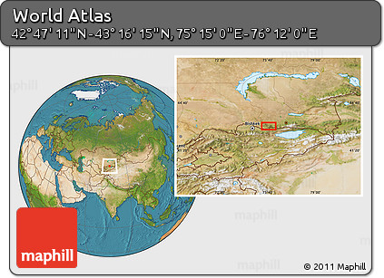 Satellite Location Map of the Area around 43° 1' 43" N, 75° 43' 29" E