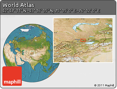 Satellite Location Map of the Area around 43° 1' 43" N, 75° 43' 29" E