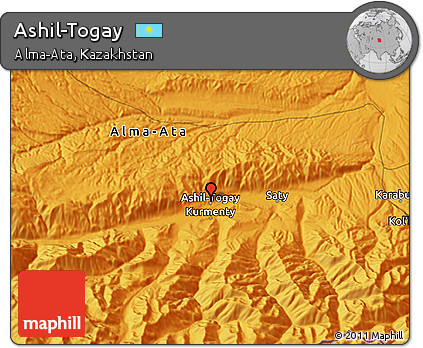 Political 3D Map of Ashil-Togay