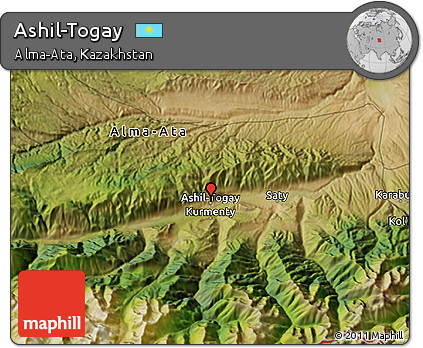 Satellite 3D Map of Ashil-Togay