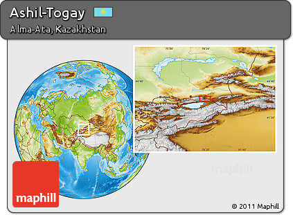Physical Location Map of Ashil-Togay