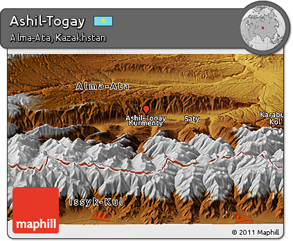 Physical Panoramic Map of Ashil-Togay