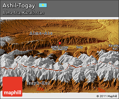 Physical Panoramic Map of Ashil-Togay