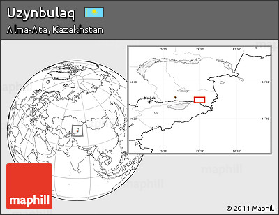 Blank Location Map of Uzynbulaq