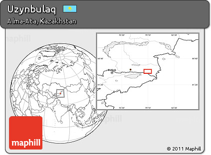 Blank Location Map of Uzynbulaq