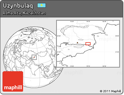 Blank Location Map of Uzynbulaq
