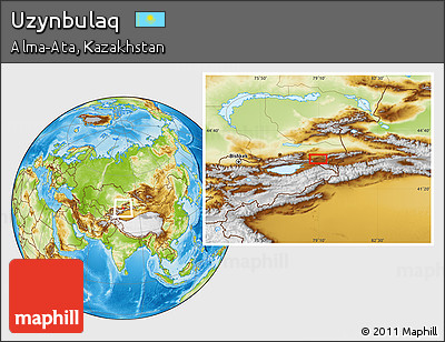 Physical Location Map of Uzynbulaq