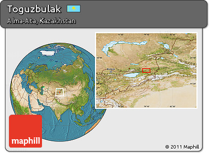 Satellite Location Map of Toguzbulak