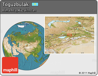 Satellite Location Map of Toguzbulak