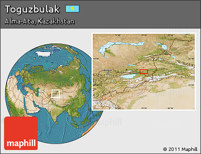Satellite Location Map of Toguzbulak