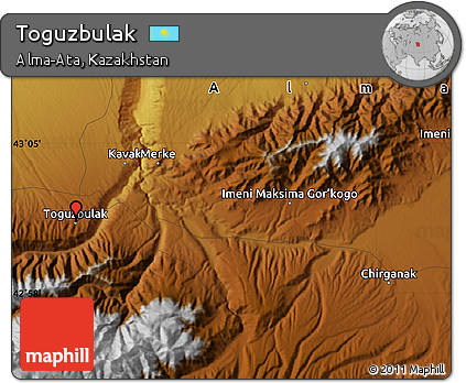 Physical Map of Toguzbulak