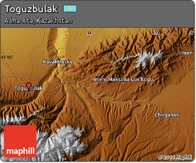Physical Map of Toguzbulak