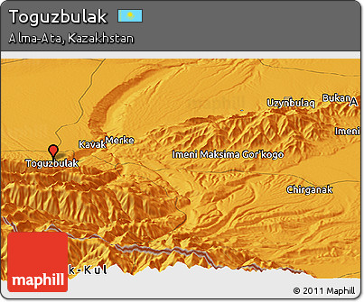 Political Panoramic Map of Toguzbulak